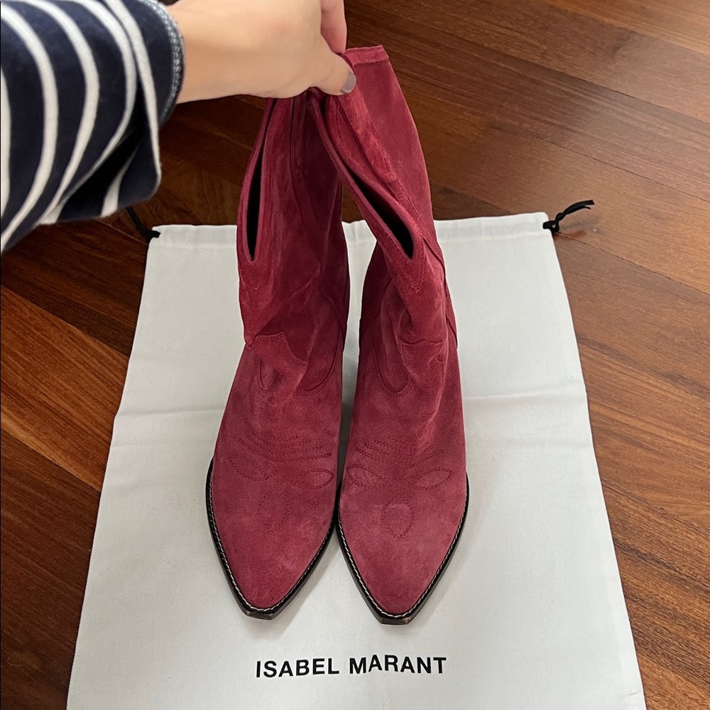 Isabel Marant Luliette Western Boot in Dark Red - Picture 3 of 7